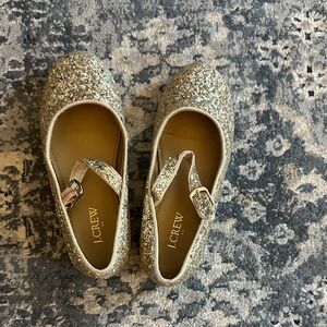 J. Crew Factory Glittery Gold Kids Dress Shoes